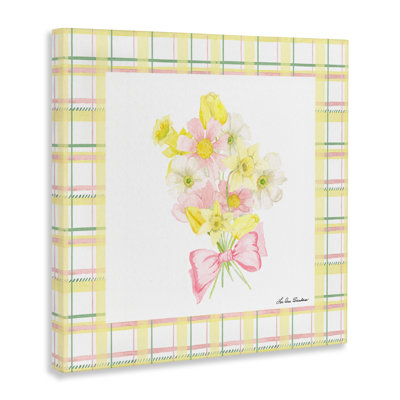 Spring Daffodils on Plaid Canvas, design by Lee Ann Sanders