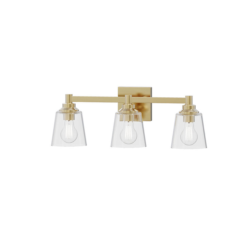 Montford 3-Light 6.25” Wide Vanity Light, Plated Gold
