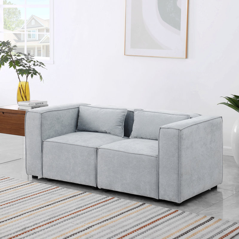 Canapé modulaire en tissu chenille, simple et grand, le siège et le dossier sont très doux. This Is également A Knock Down Canapé