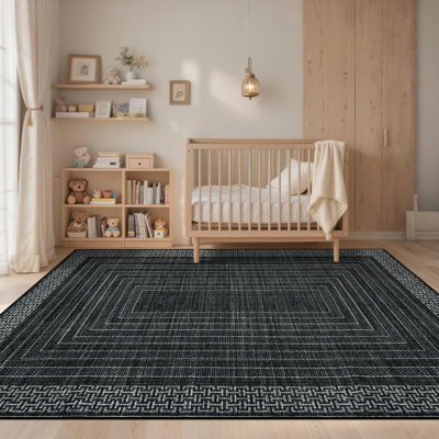 Tapis lavable rétro à poils courts, tapis antidérapant pour maison de campagne, salon, chambre à coucher et salle à manger