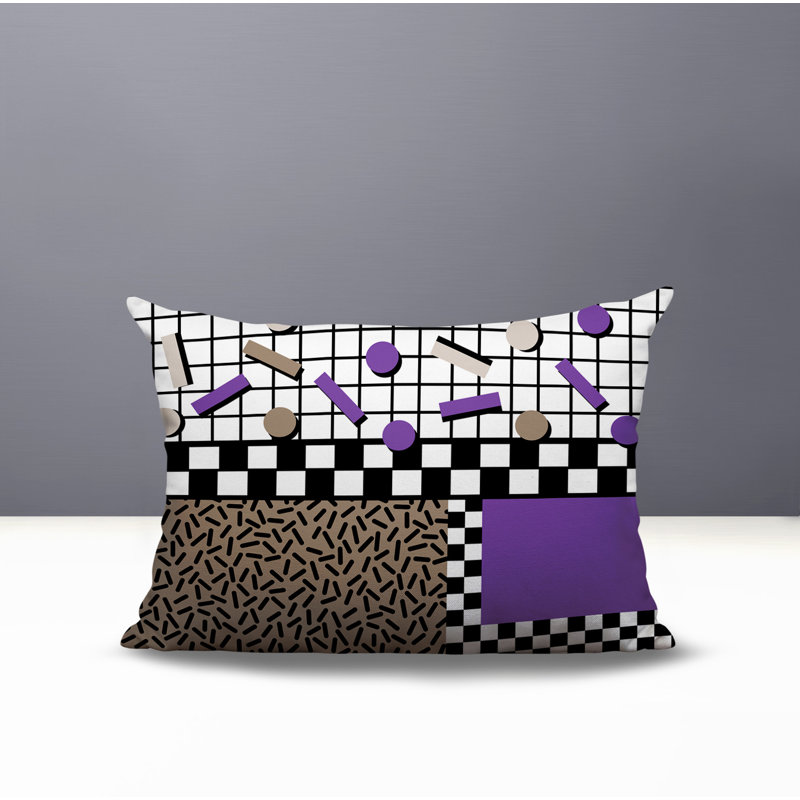 Coussin lombaire intérieur / extérieur Lumo, Rectangle H 18 po x l 25 po, Mauve