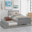 Lit plateforme simple avec lit gigogne, gris-899988494