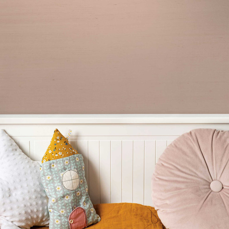 Papier peint sisal monochromatique Authentic Grasscloth, Rose