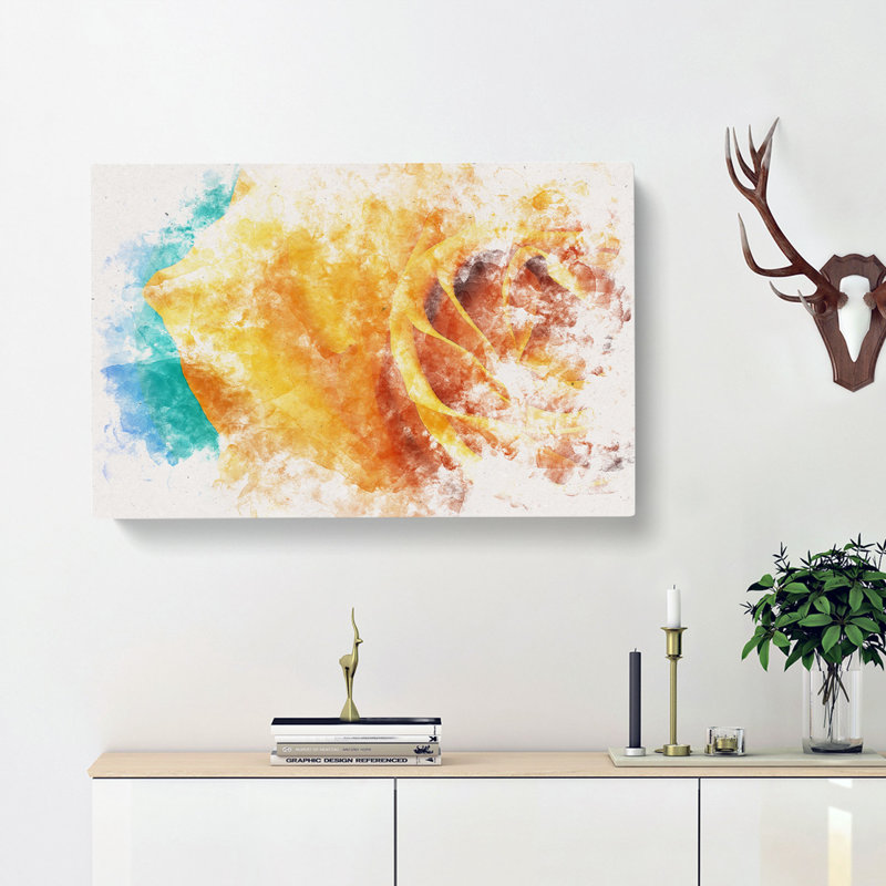 A Golden Yellow Rose - Wrapped Canvas, 35cm H x 50cm W x 3cm D