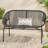 Outdoor Seat With Metal And Weave Sleek In Black Frame