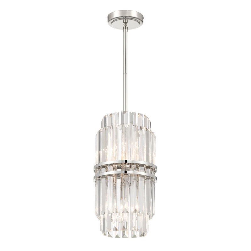 Luminaire suspendu 4 lumières Hayes, Nickel poli