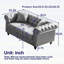 Canapé Chesterfield de 63,5 pouces de style contemporain, tissu technique avec boutons, accoudoirs cloutés et 2 coussins, revêtu d'un élégant matériau texturé-133426633