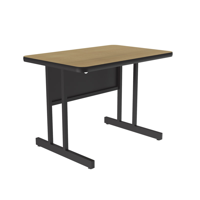 Metal Base Computer Desk, 29" H x 48" W x 24" D, Fusion Maple