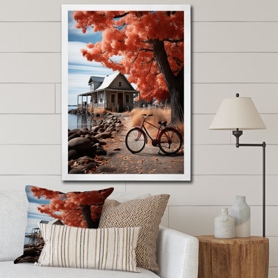 Rouge et gris Lakeouse Majestic Retreat VII - Cottage Wall Art Living Room