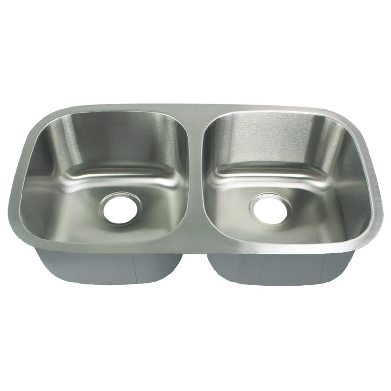 Évier de cuisine à double cuve encastrable l 32 po x l 18 po en acier inoxydable equal Aries