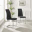 Marietta Chrome Metal and White High Gloss Dining Table Set - 4 Modern Faux Leather Dining Chairs-787998579