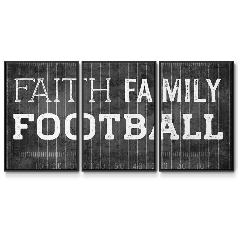 Faith Family Football 3 pièces, H 24 po x l 48 po x P 2 po, Noir
