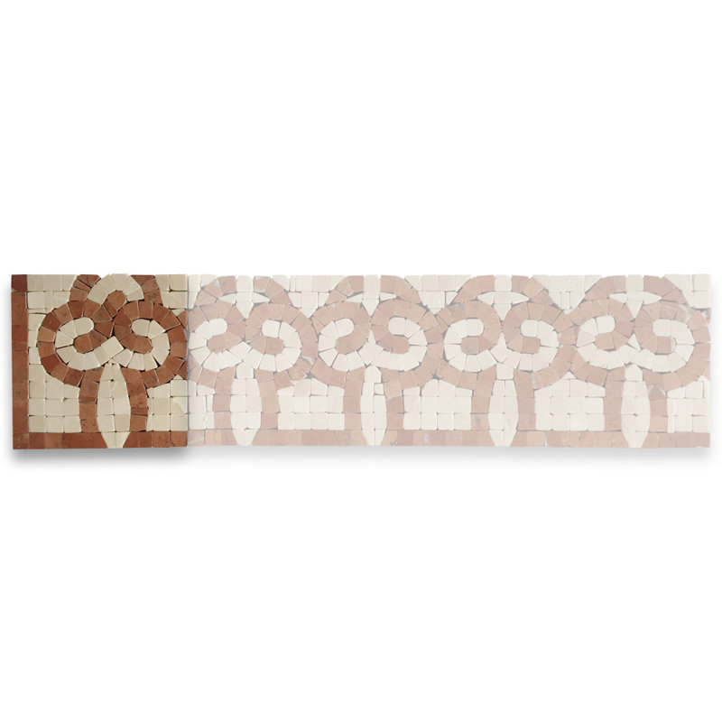 Carreau de mosaïque en marbre 4 po x 4 po Arrow