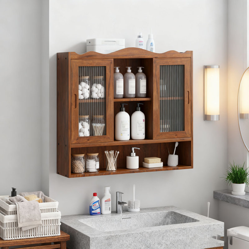 70" Rattan Buffet Cabinet with Storage, Brown