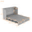 Lit double gris avec tiroir - Douilles et ports à structure poulie pour bureau personnel