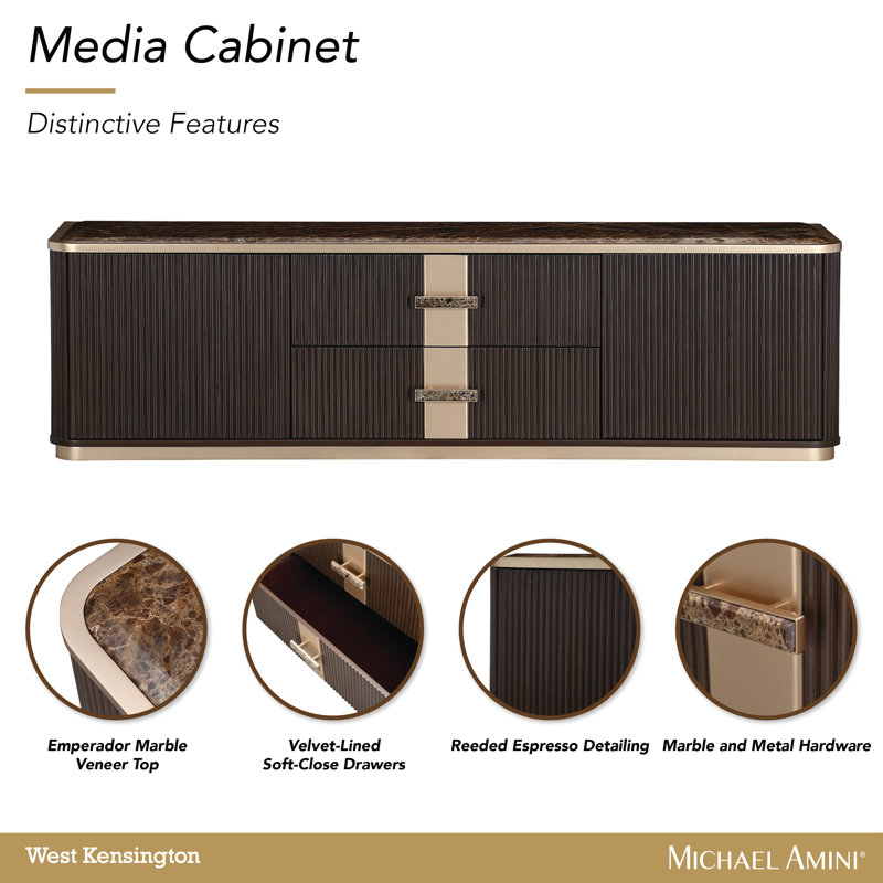 West Kensington Media Cabinet, Espresso Wood