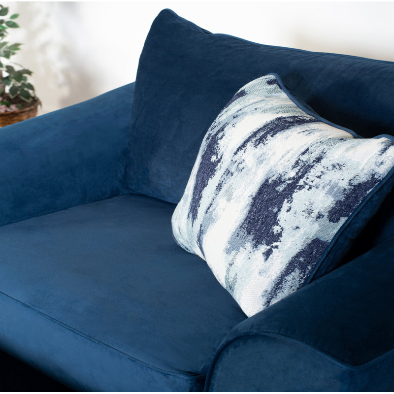 Fauteuil avec repose-pieds de 51 po en polyester Rabelais, Marine
