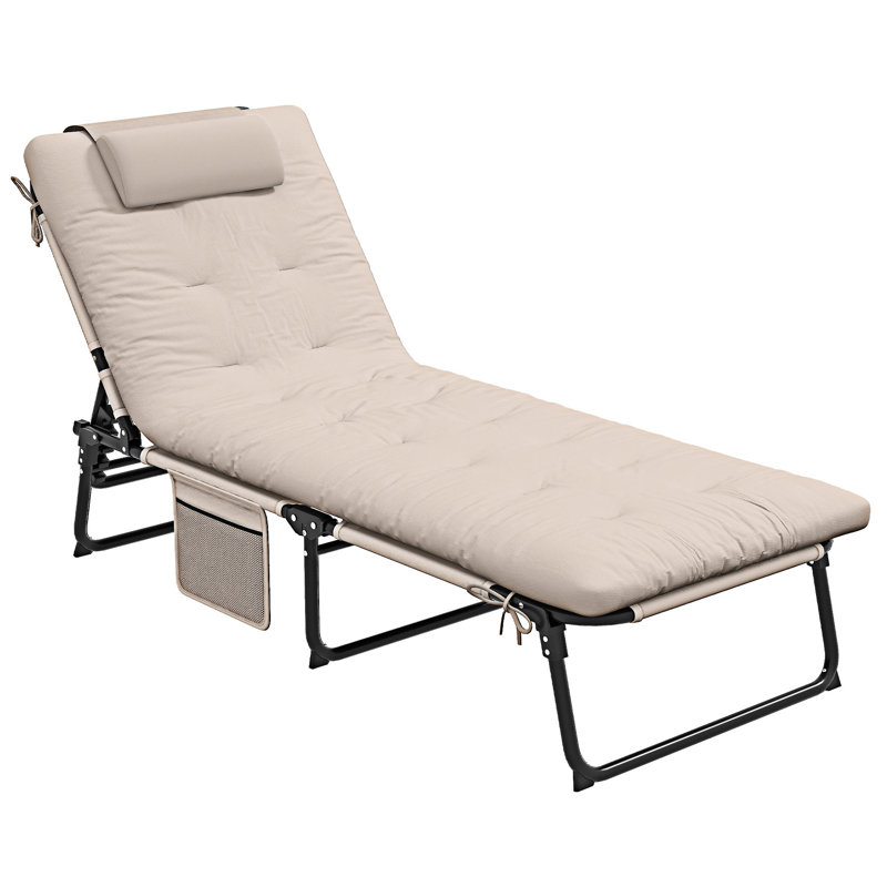 Chaise longue d'extérieur pliante avec dossier inclinable