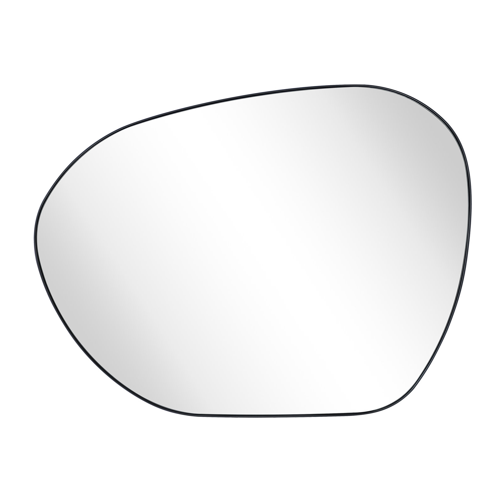Bertlinde Asymmetrical Stainless Steel Framed Wall Mirror, Matte Black, 30" x 40"