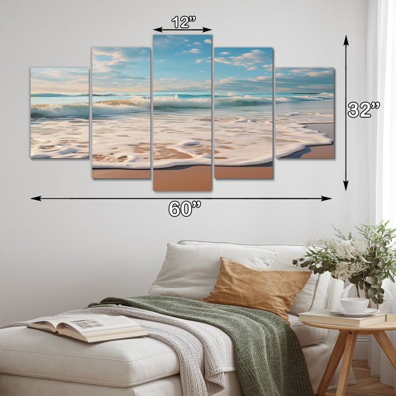 Scenic Landscape Coastal Serenity V - Paysages, art mural, salon - 5 panneaux