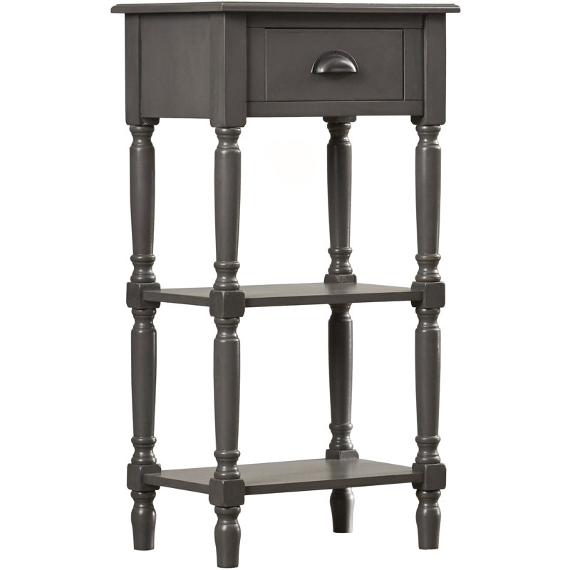 Javen Side Table with Storage, Grey