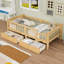 Lit plateforme en bois pour enfants avec garde-corps et 2 tiroirs-1273097074-1273097073