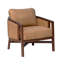 Fauteuil en cuir véritable brun 32 po