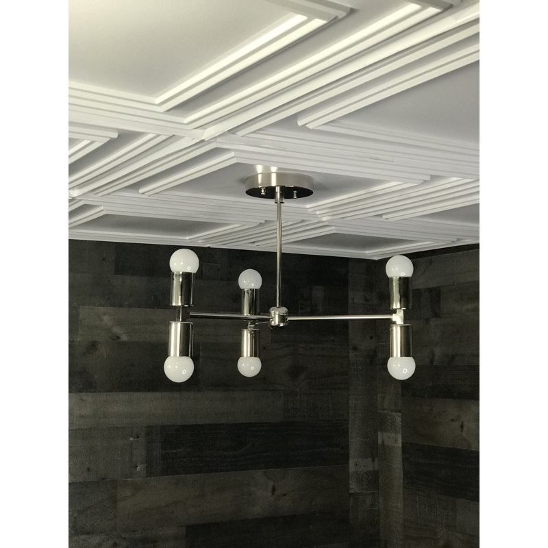 Narelle 6 - Light Dimmable Sputnik Sphere Chandelier, Polished Nickel