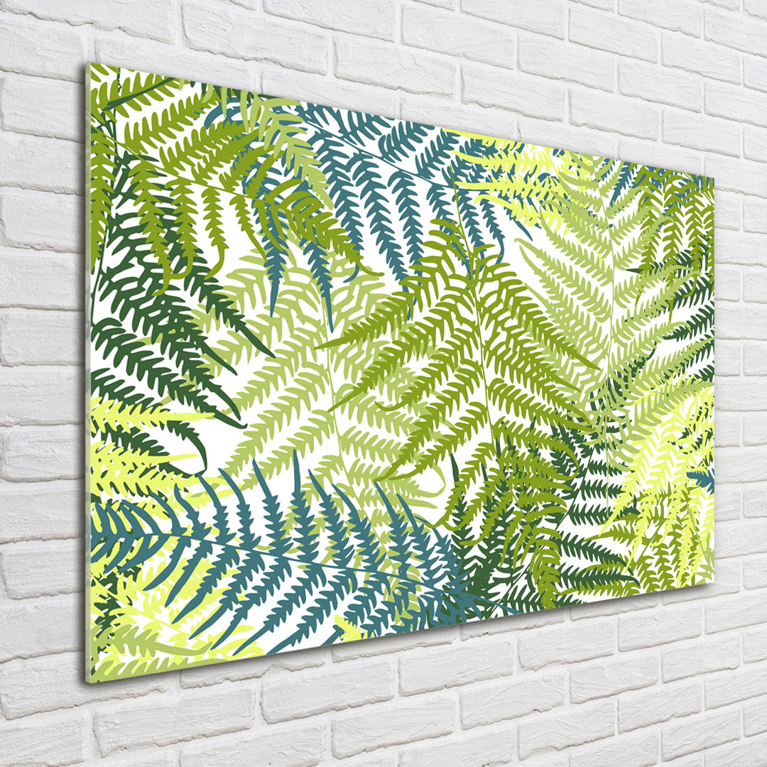 Glasbild Ferns Pattern