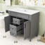 Meuble-lavabo de salle de bain avec lavabo, tablettes de rangement, tiroirs et portes-677733597