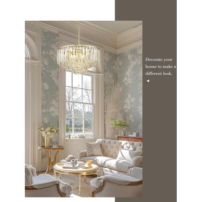 Luminaire lustre en cristal à 5 niveaux, luminaire suspendu moderne en or poli pour la salle à manger, l'îlot de cuisine, la chambre à coucher et le vestibule, hauteur réglable, installation facile