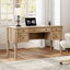 Bureau de ferme, bureau de direction à 5 tiroirs, bureau à domicile avec station de charge, bureau d'ordinateur en bois avec classeur, porte et tablette ouverte pour travail-étude, 55 pouces
