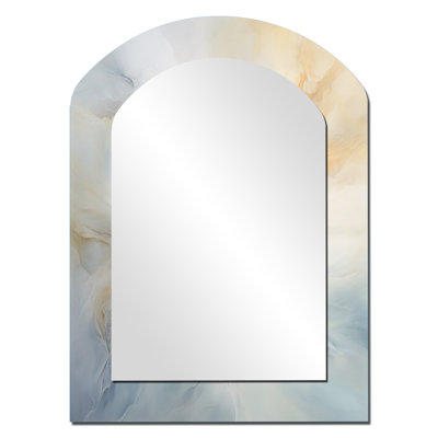 Nuage de charme liquide Art VI - miroir asymétrique de nuages, miroir mural unique de forme unique, art en métal imprimé