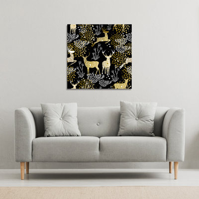 Golden Christmas - Wrapped Canvas Print