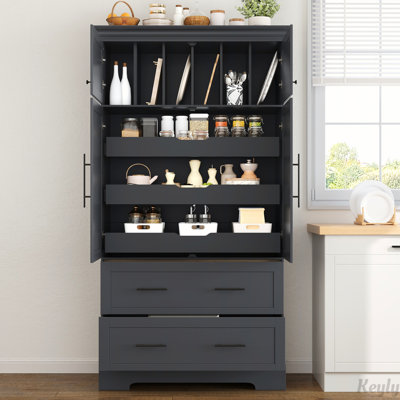 Kitchen Pantry With 2 Cabinets And Drawers