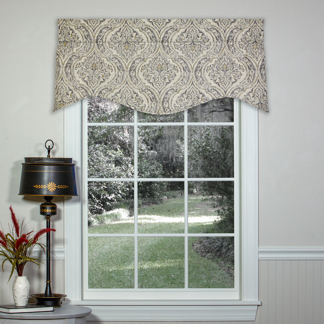 Marsala Cotton Damask Scalloped Window Valance thomasville at home