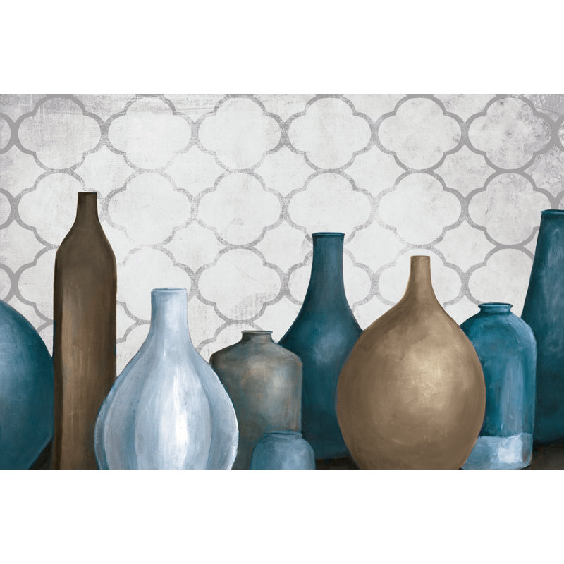 Line Of Pots - Wrapped Canvas Print, 30cm H x 46cm W x 3.8cm D