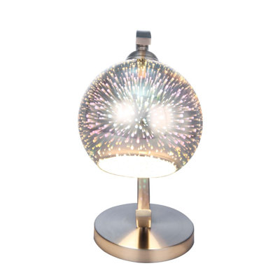 Lucilo Contemporary 12"H Arched Table Lamp in Sandy Nickel