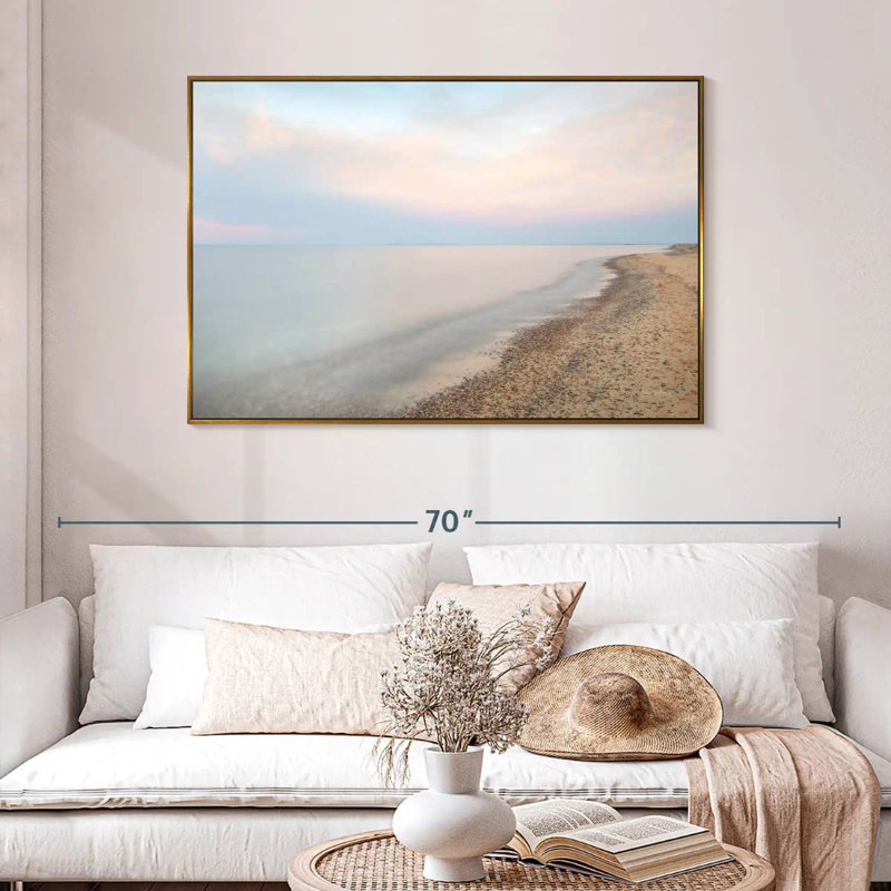 Lake Superior Shoreline, 46" X 31", Floating Frame Gold