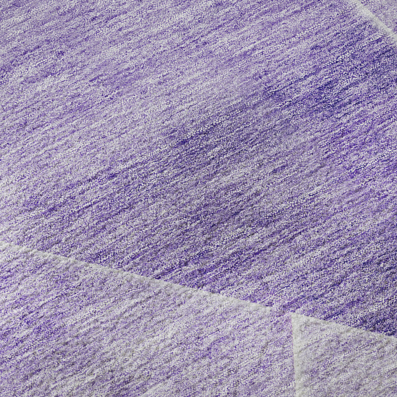 Tapis mauve de qualité supérieure lavable à la machine Prisco, Rectangulaire 8 pi x 10 pi