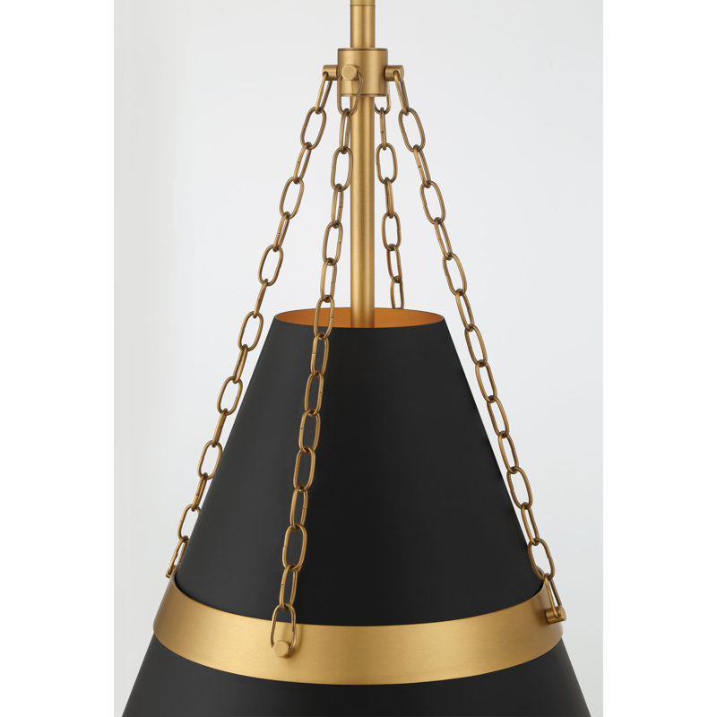 1 LIGHT PENDANT, Legacy Brass/Dark Matte Black
