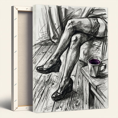 Sketch Figure Canvas Wall Art Oil Painting Print Set Of 1
