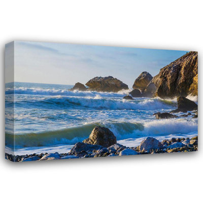 Miller, Anna Gallery Wrapped Canvas Art: Large Waves on Rockaway Beach, Pacifica, California, USA