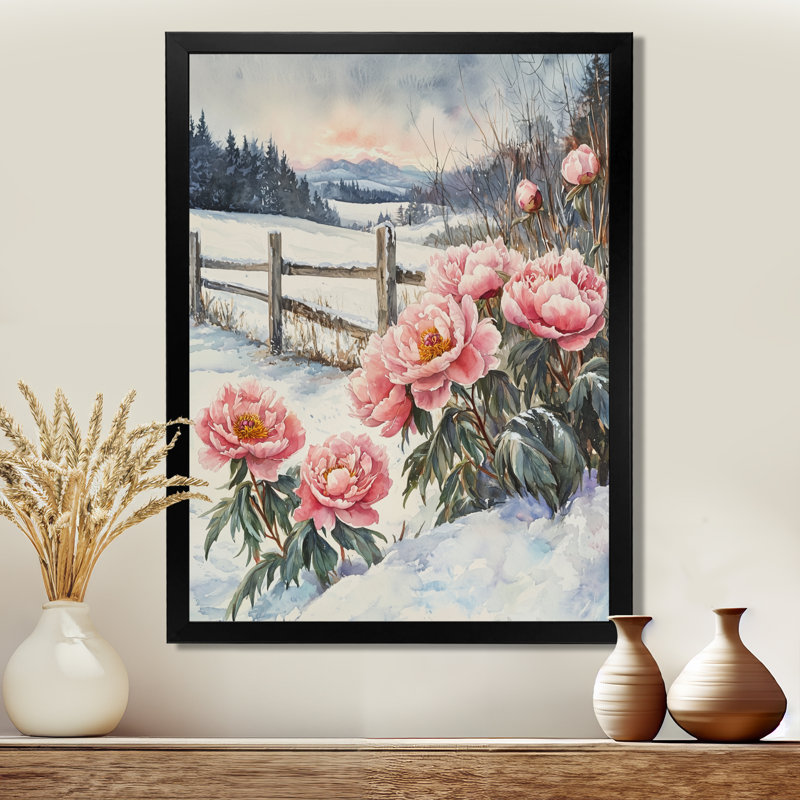 Fernwood - impressions sur toile florales, Noir, H 20 po x l 12 po, Reproduction encadrée sans passe-partout
