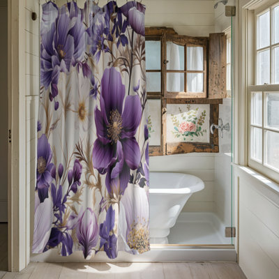 Violet Floret - Premium Shower Curtain