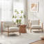 Ensemble de 2 fauteuils rembourrés en bois massif Anastasia Josephine-2037591380