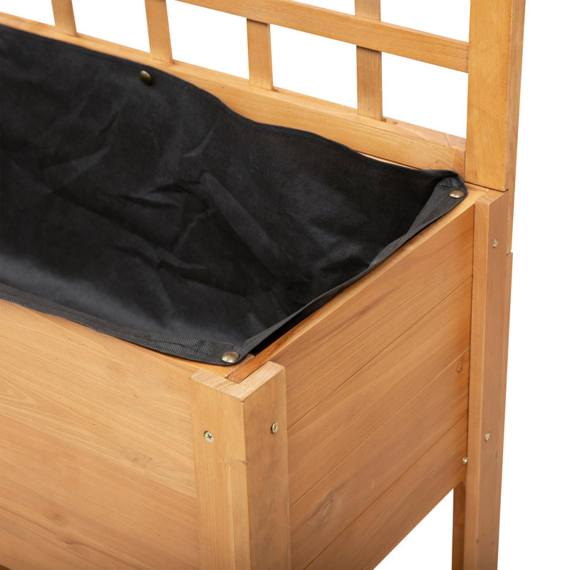 Potager surélevé en bois Etola avec roues et freins, H 53,25 po x l 15,75 po x P 41,25 po, Brun