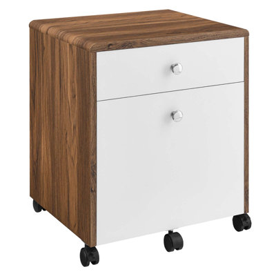 Classeur de bureau moderne en noyer blanc Modway Render