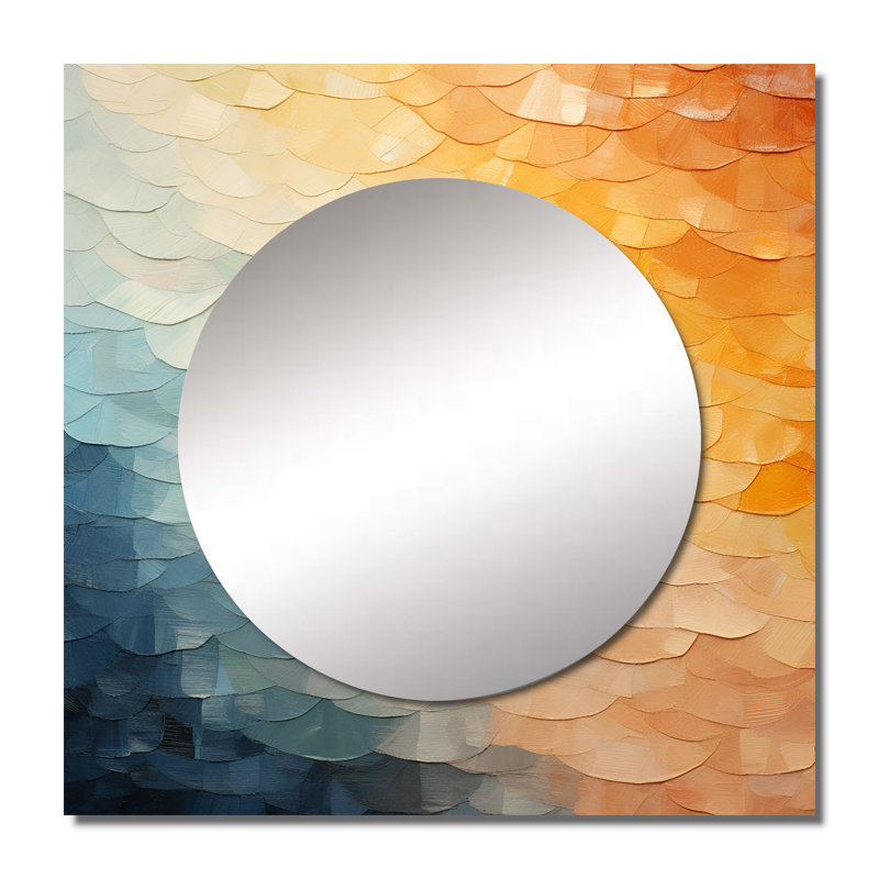 Kirill - Miroir carré arc-en-ciel pour décoration murale, 23 po x 23 po