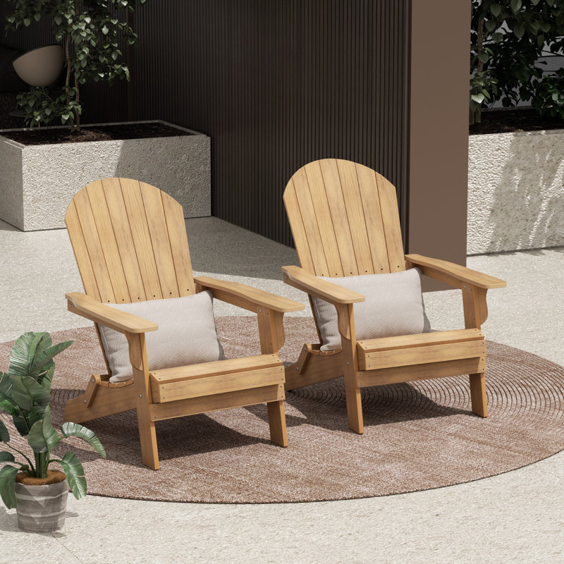 Chaise Adirondack pliante en plastique Arrlo, Teck